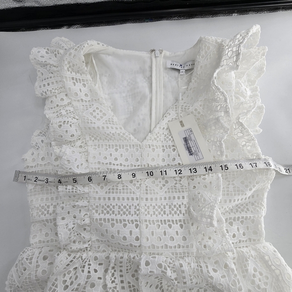 Endless Rose white Lace Ruffle Tiered Midi Dress large - Picture 10 of 11